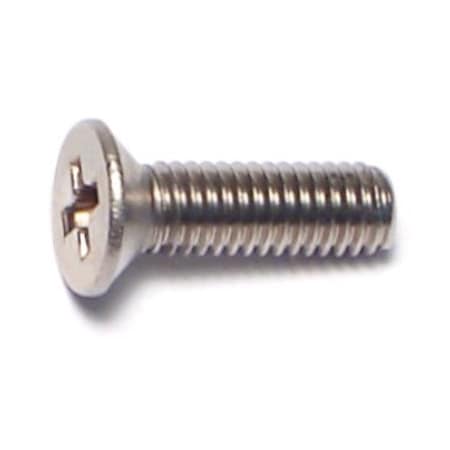 Midwest Fastener M3-0.50 x 10 mm Phillips Flat Machine Screw, Plain A2 Stainless Steel, 100 PK 55088